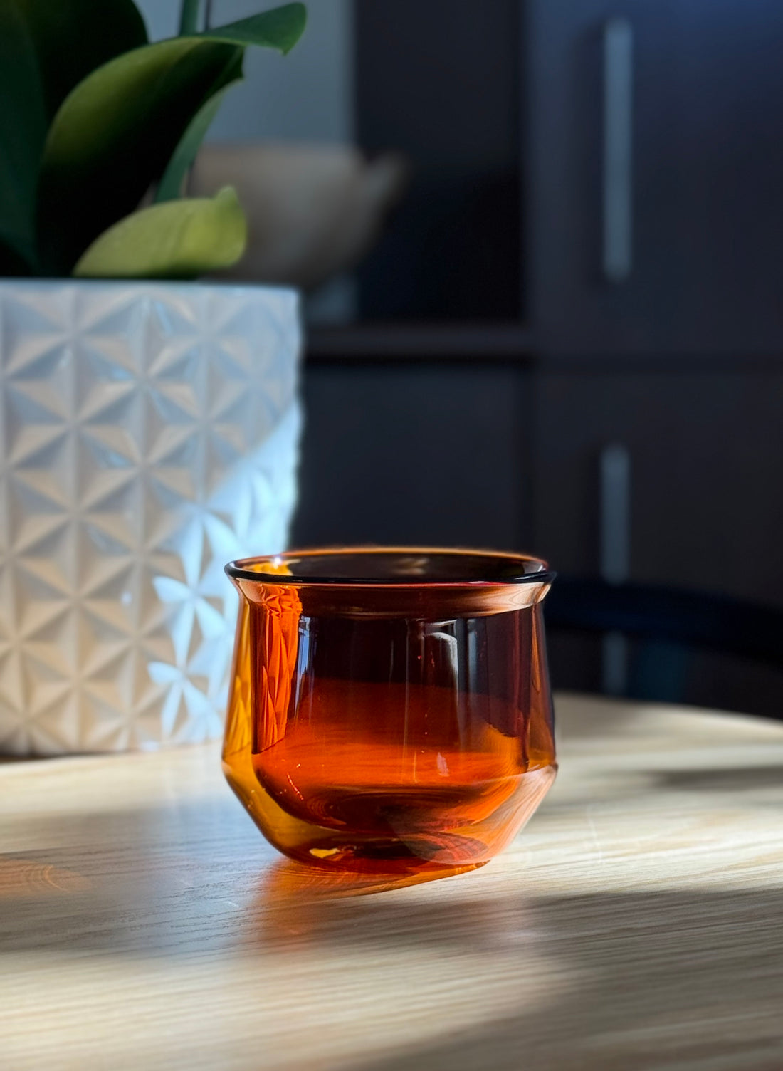 Double-walled borosilicate latte glass in clear by Brüü Glassware